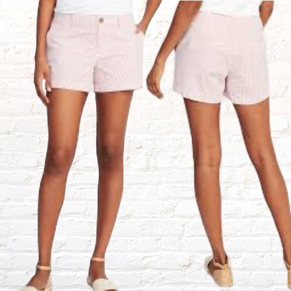 Old Navy Size 16 Everyday Shorts 2 pack Solid Pink and Pink Stripe Seersucker - Picture 2 of 9